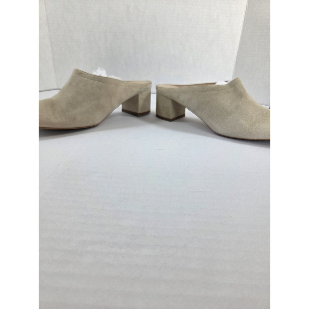 Everlane The Day Mule Sand Beige Suede Block Heel Slide Sandals Womens 7.5 Italy - Picture 4 of 6